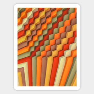 Exponential Edges Autumn Palette Geometric Abstract Artwork Magnet